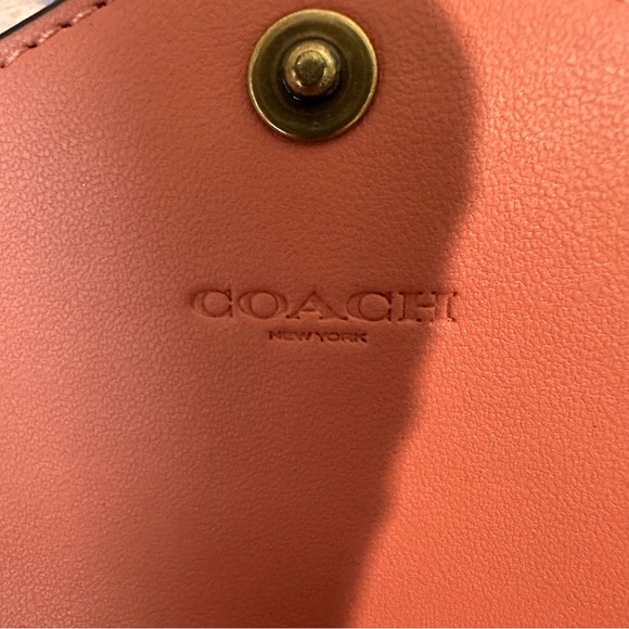 Coach Wyn Crossgrain Leather Light Coral Soft Wallet & French Connection Scarf - Picture 9 of 16